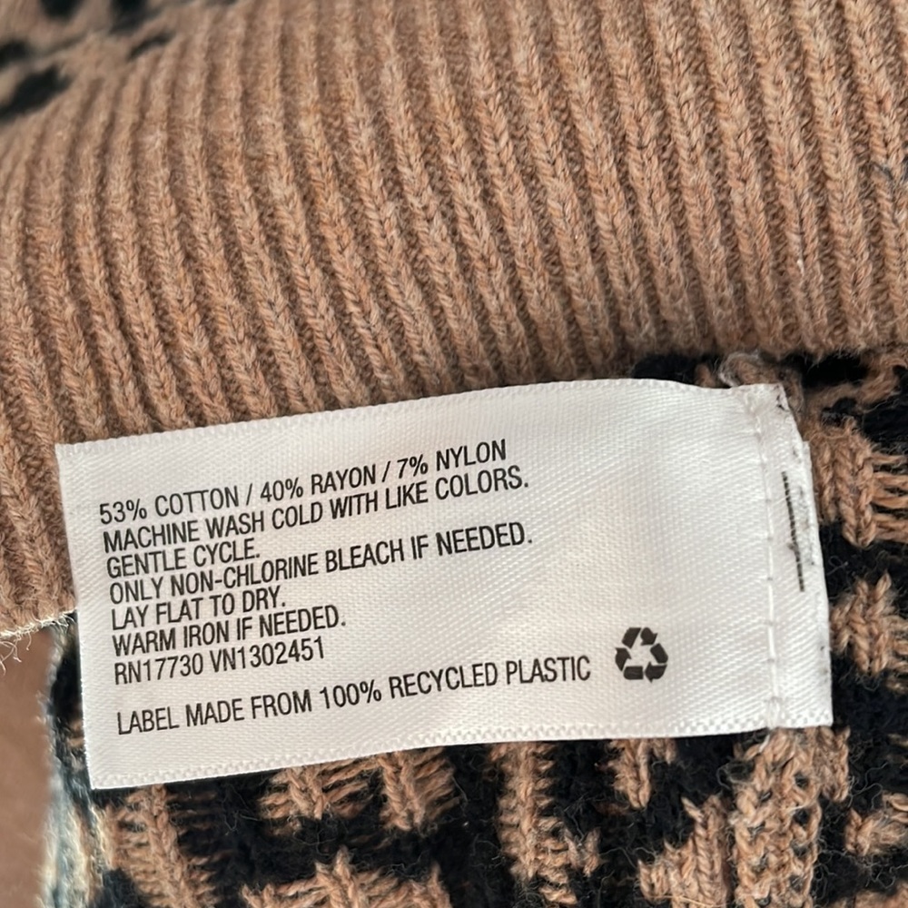 a new day Leopard Print Sweater - Tan and Black - Picture 7 of 7